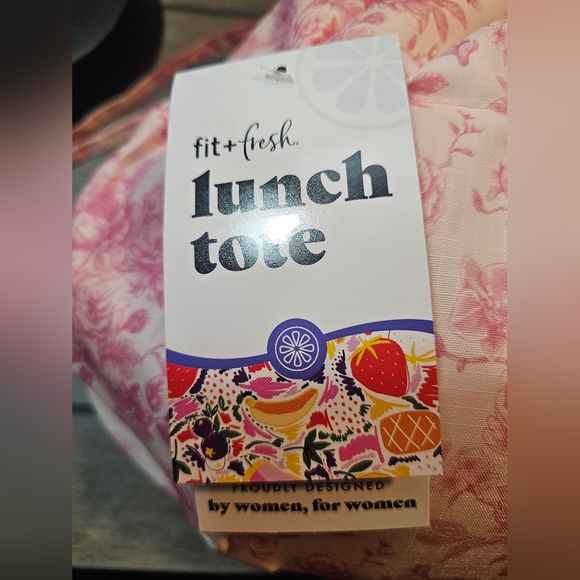 Pink on Pink floral Lunch Tote for Women - Picture 8 of 12